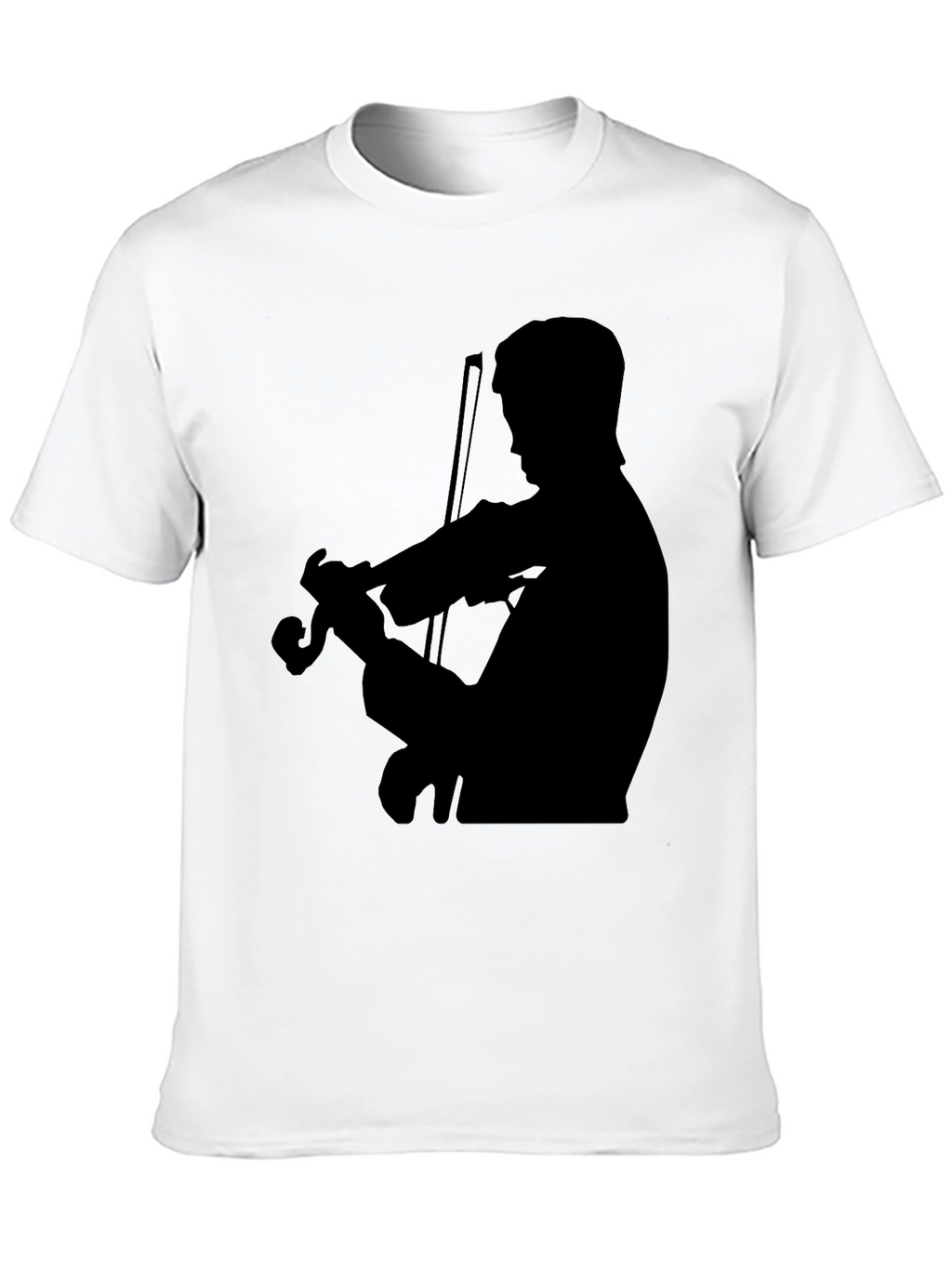 Violinist Silhouette Graphic Tee - Classic Black T-Shirt
