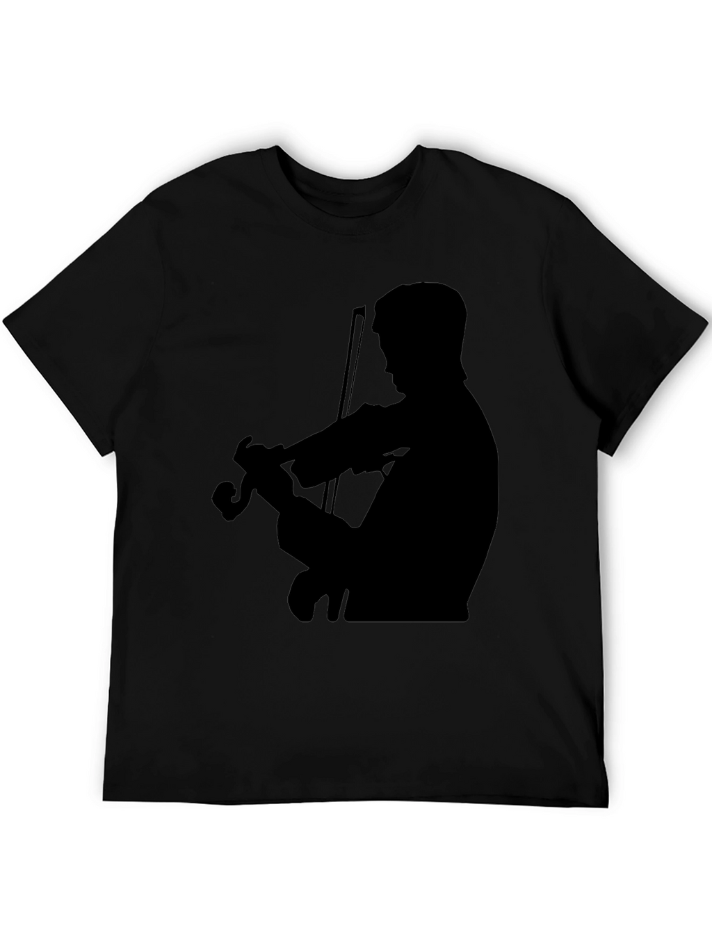 Violinist Silhouette Graphic Tee - Classic Black T-Shirt
