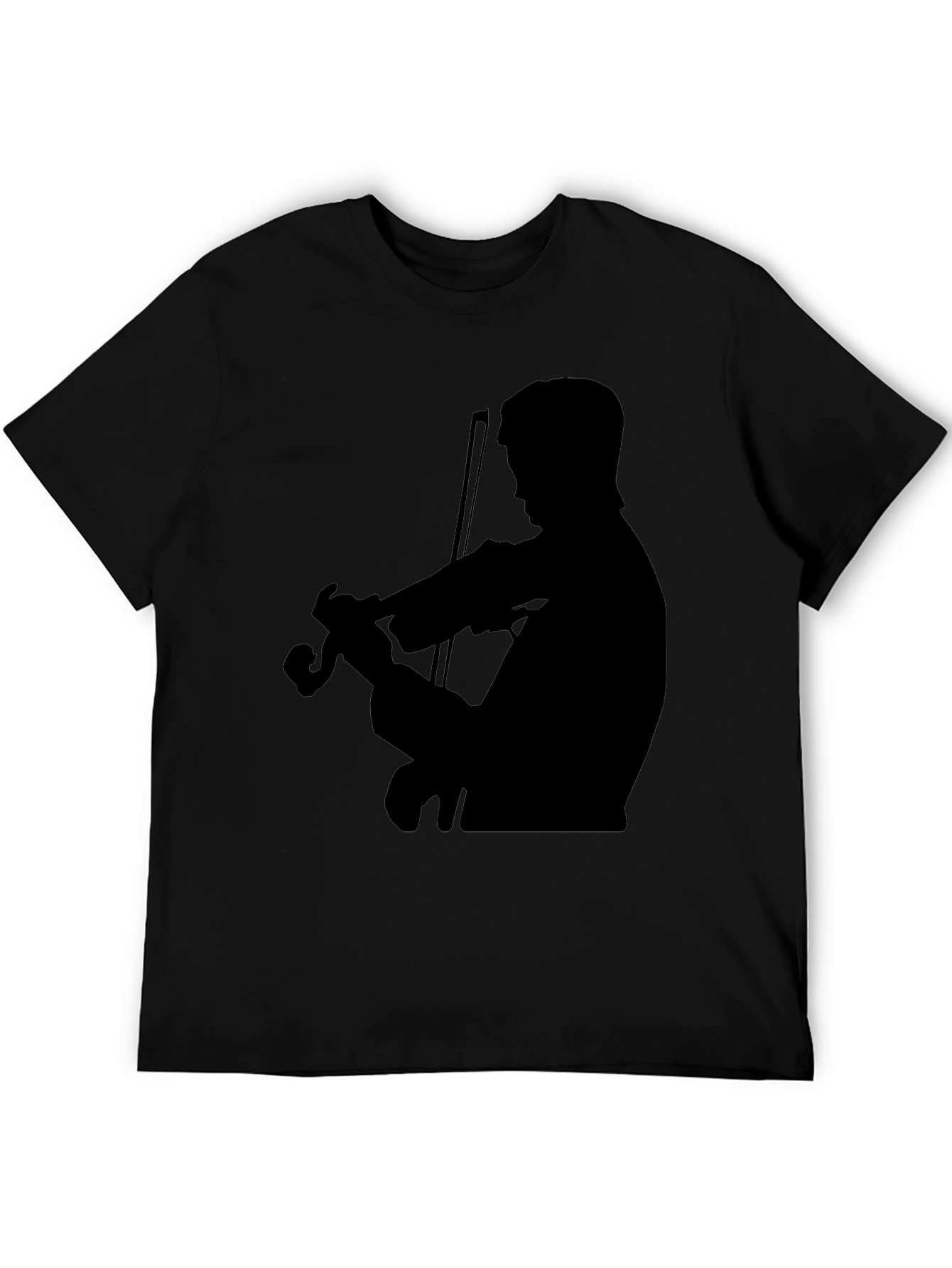 Violinist Silhouette Graphic Tee - Classic Black T-Shirt