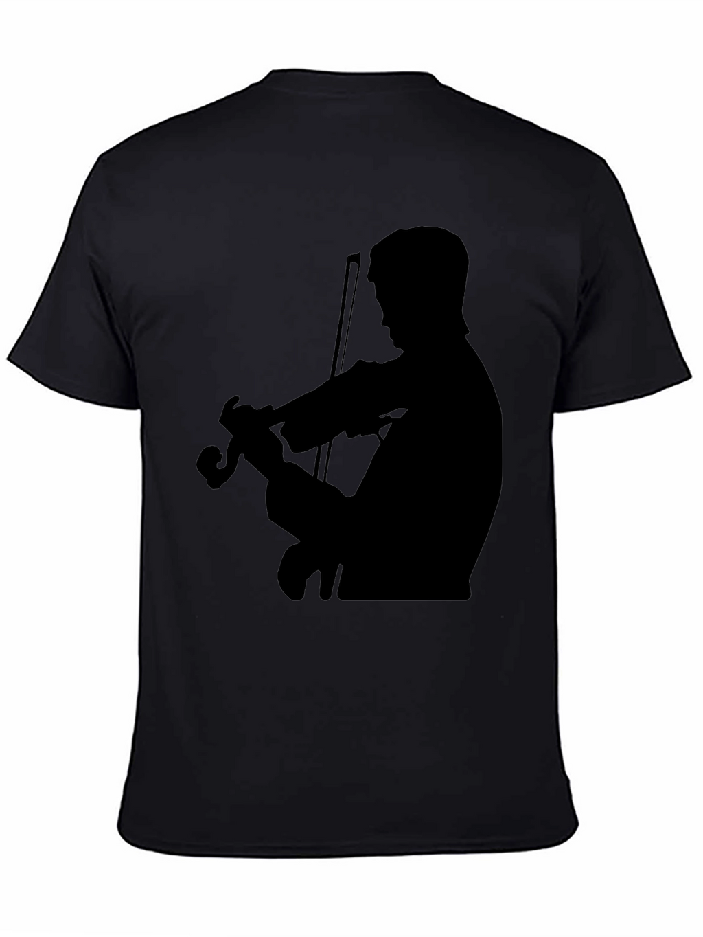 Violinist Silhouette Graphic Tee - Classic Black T-Shirt
