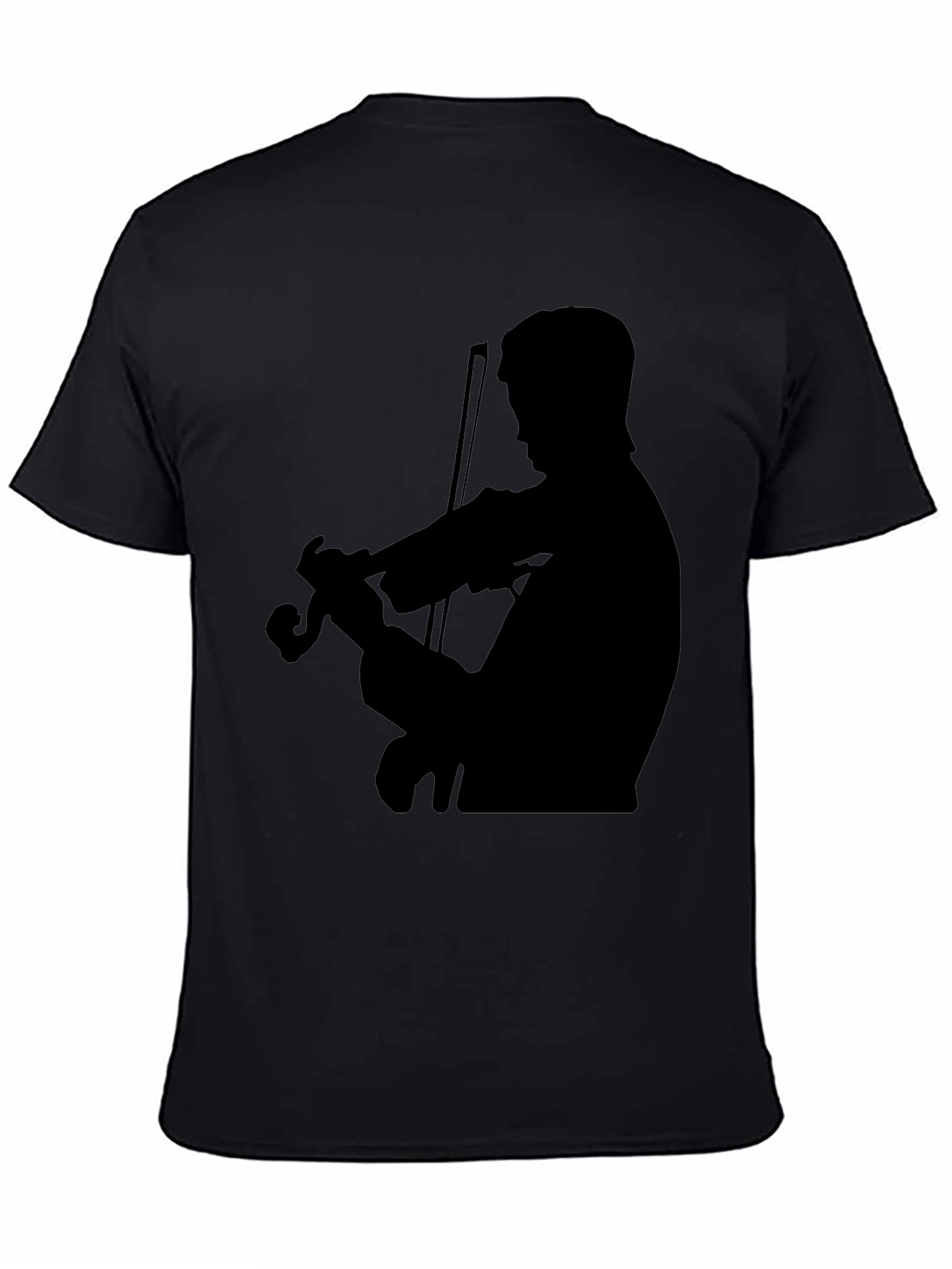 Violinist Silhouette Graphic Tee - Classic Black T-Shirt