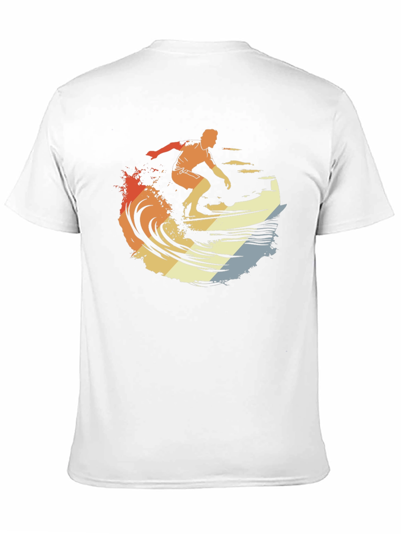 Retro Surfer Graphic Tee - Black Cotton T-Shirt