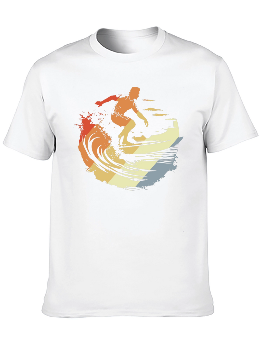 Retro Surfer Graphic Tee - Black Cotton T-Shirt