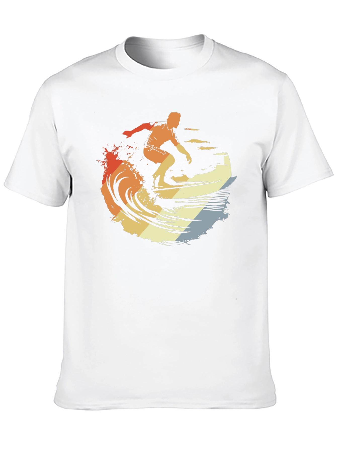 Retro Surfer Graphic Tee - Black Cotton T-Shirt