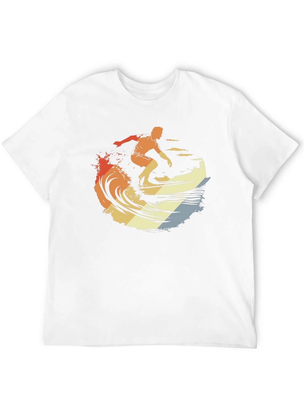 Retro Surfer Graphic Tee - Black Cotton T-Shirt