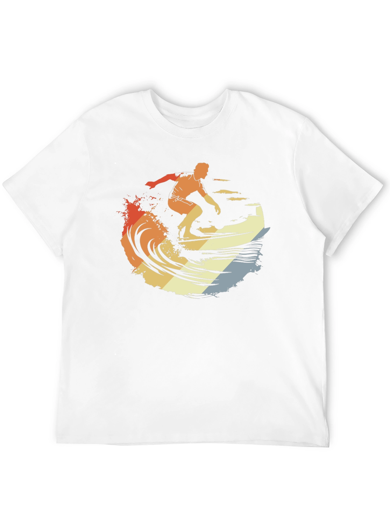 Retro Surfer Graphic Tee - Black Cotton T-Shirt