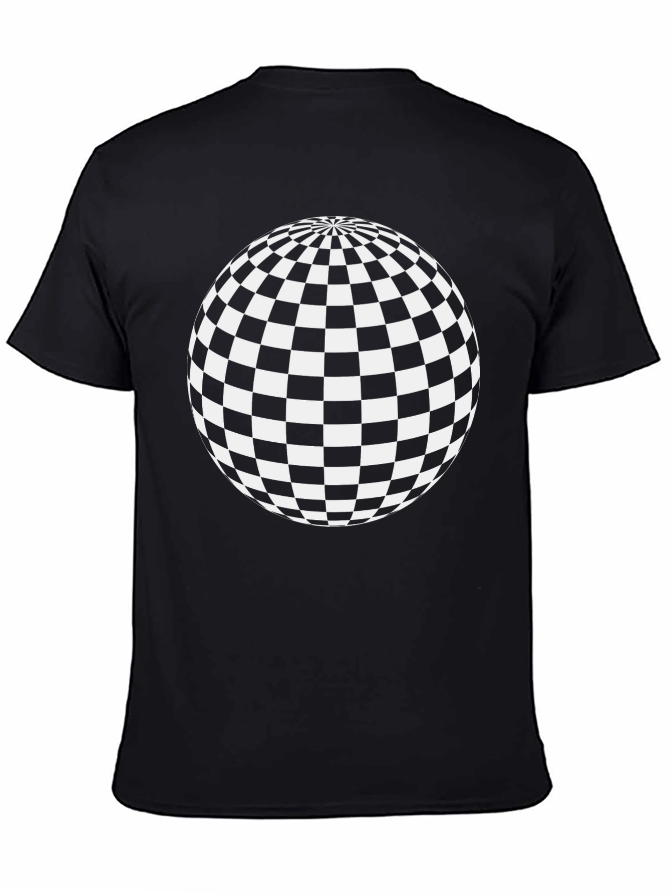 Checkered Sphere Graphic Tee - Casual Style