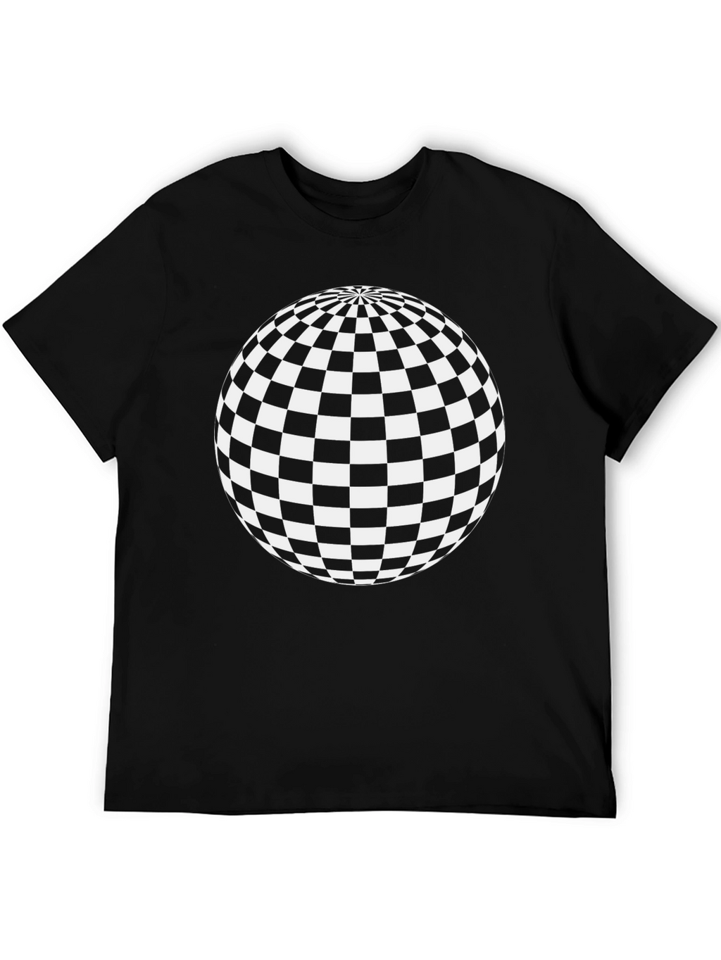 Checkered Sphere Graphic Tee - Casual Style