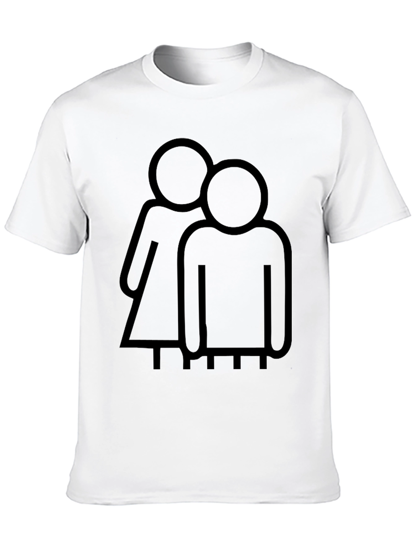 Couple Graphic Print T-Shirt - Black