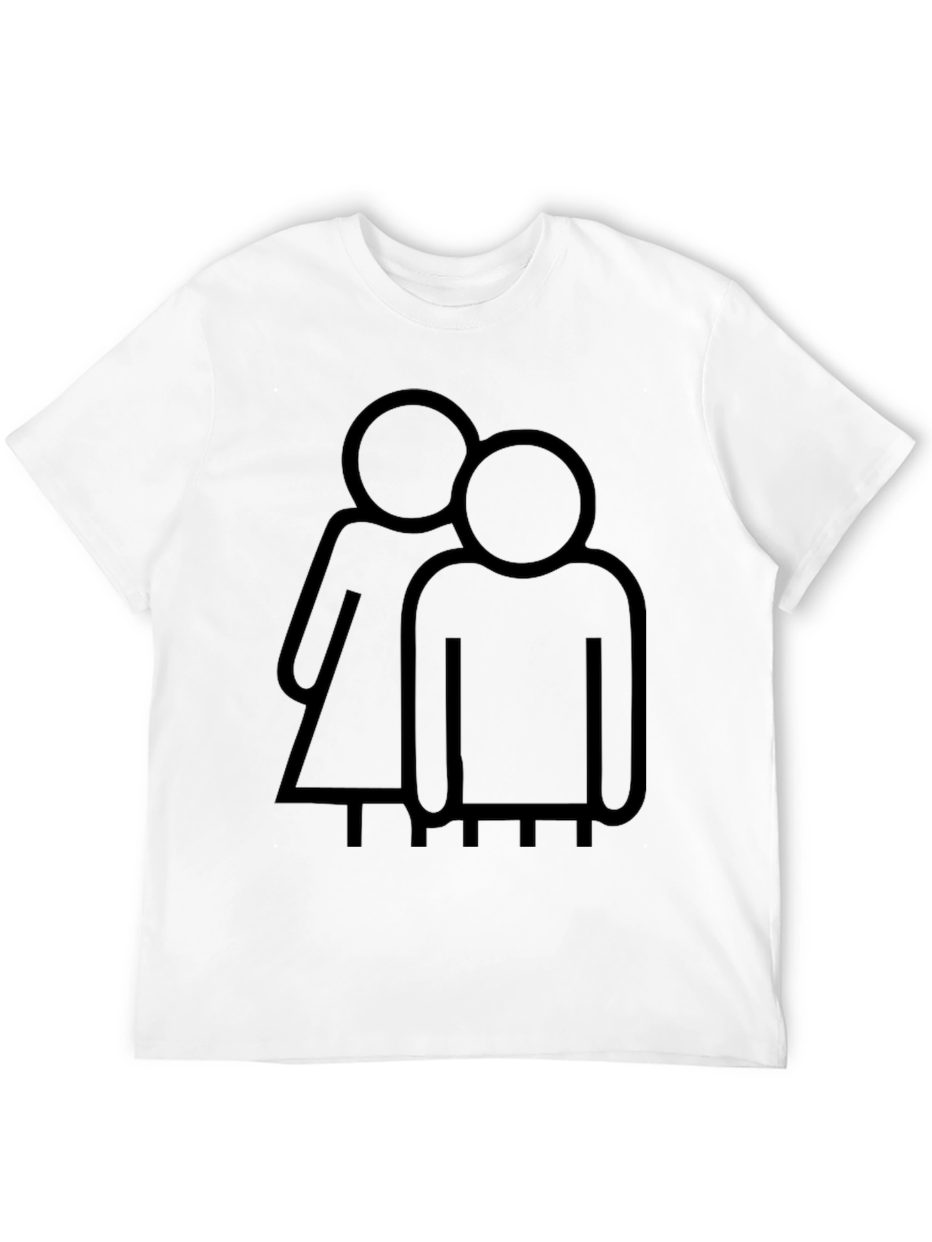 Couple Graphic Print T-Shirt - Black