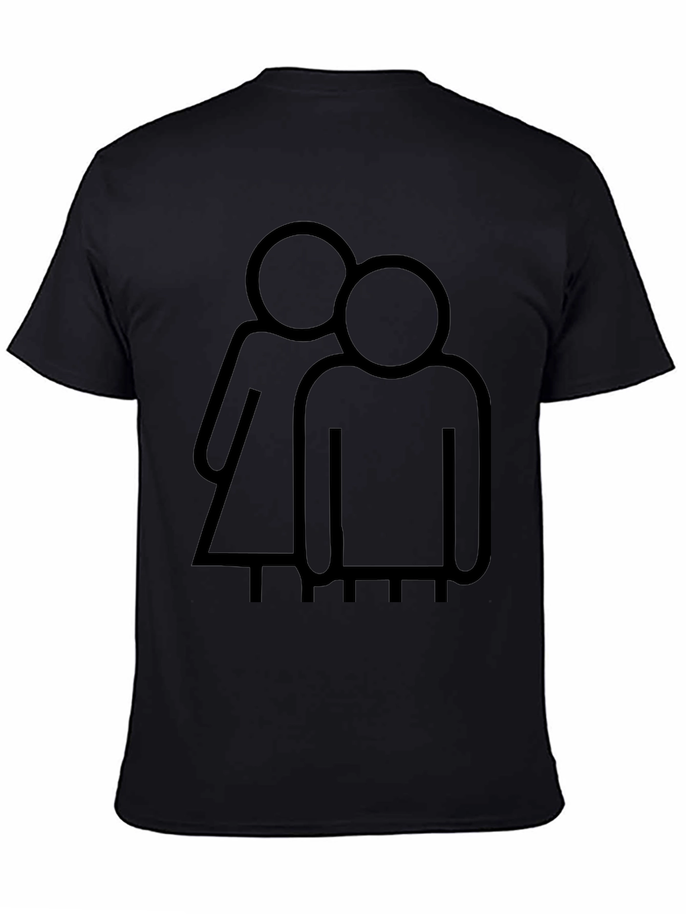 Couple Graphic Print T-Shirt - Black