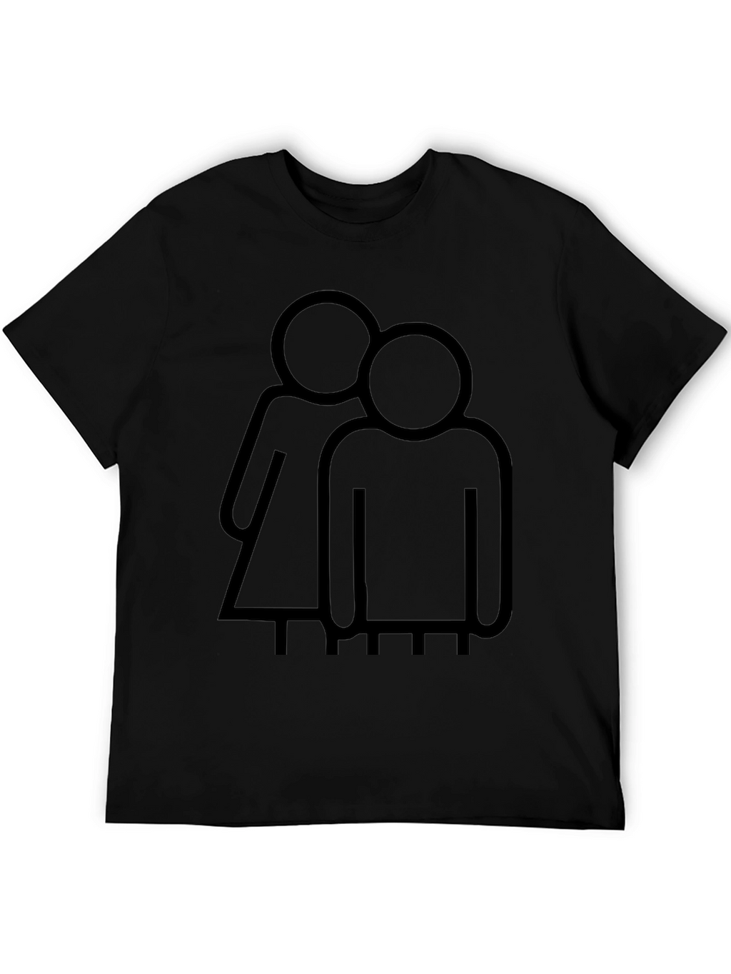 Couple Graphic Print T-Shirt - Black