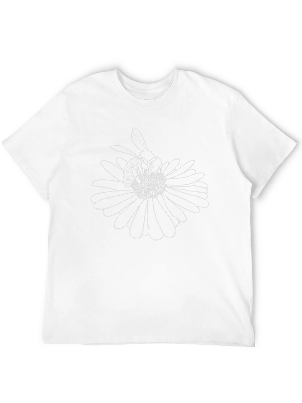 Bee on Flower Graphic T-Shirt - Black Cotton Blend