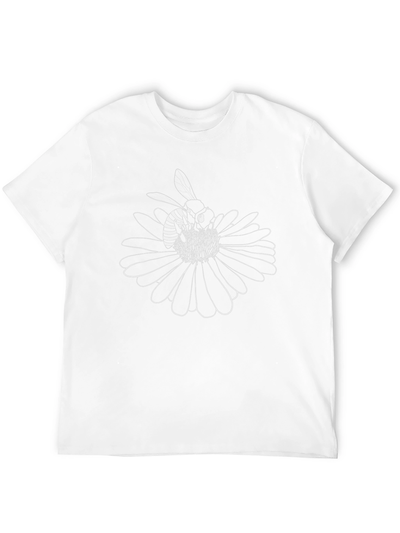 Bee on Flower Graphic T-Shirt - Black Cotton Blend