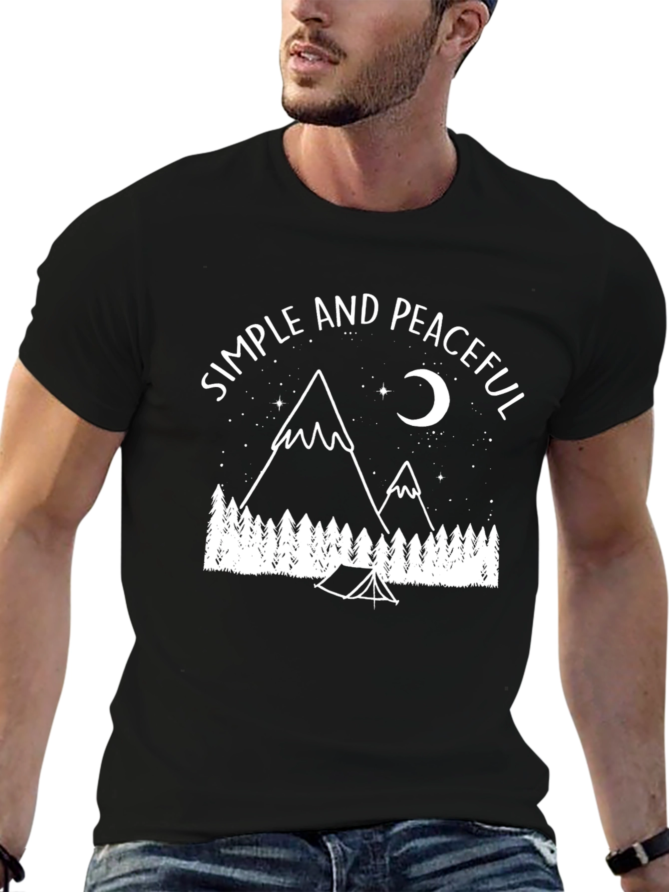 Simple & Peaceful Camping Graphic Tee