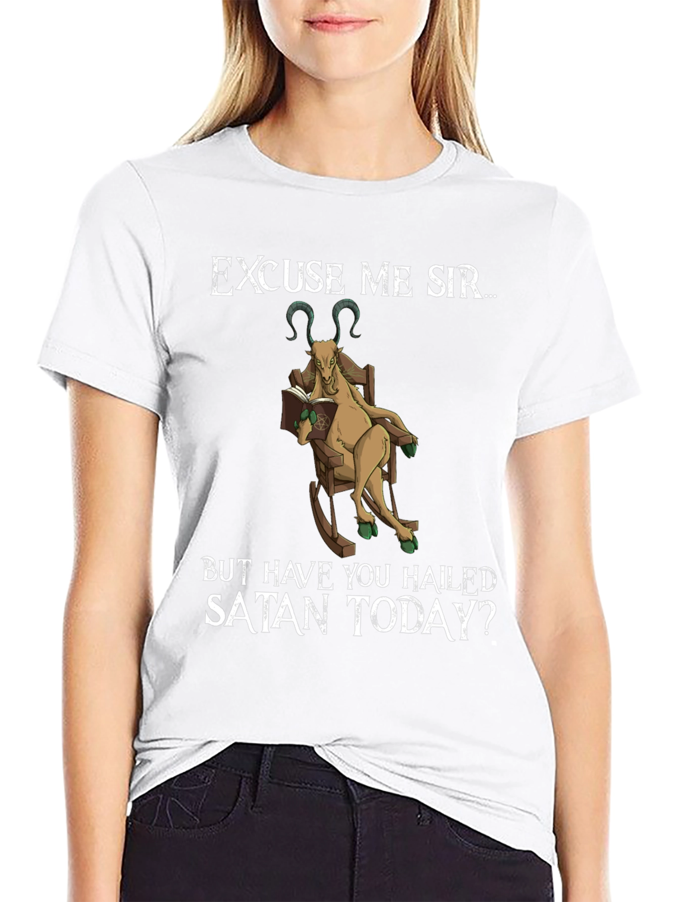 Excuse Me Sir T-Shirt - Hail Satan Goat Tee