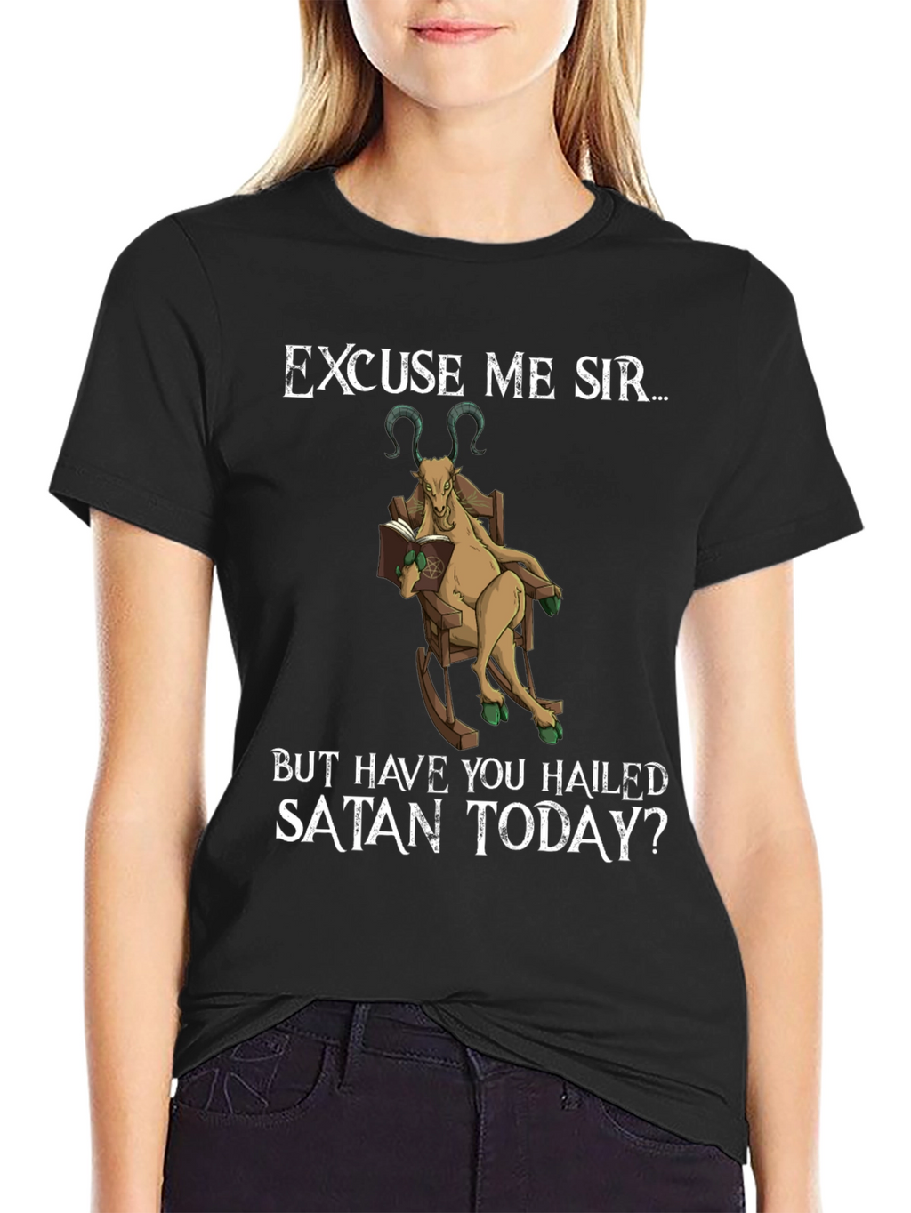 Excuse Me Sir T-Shirt - Hail Satan Goat Tee
