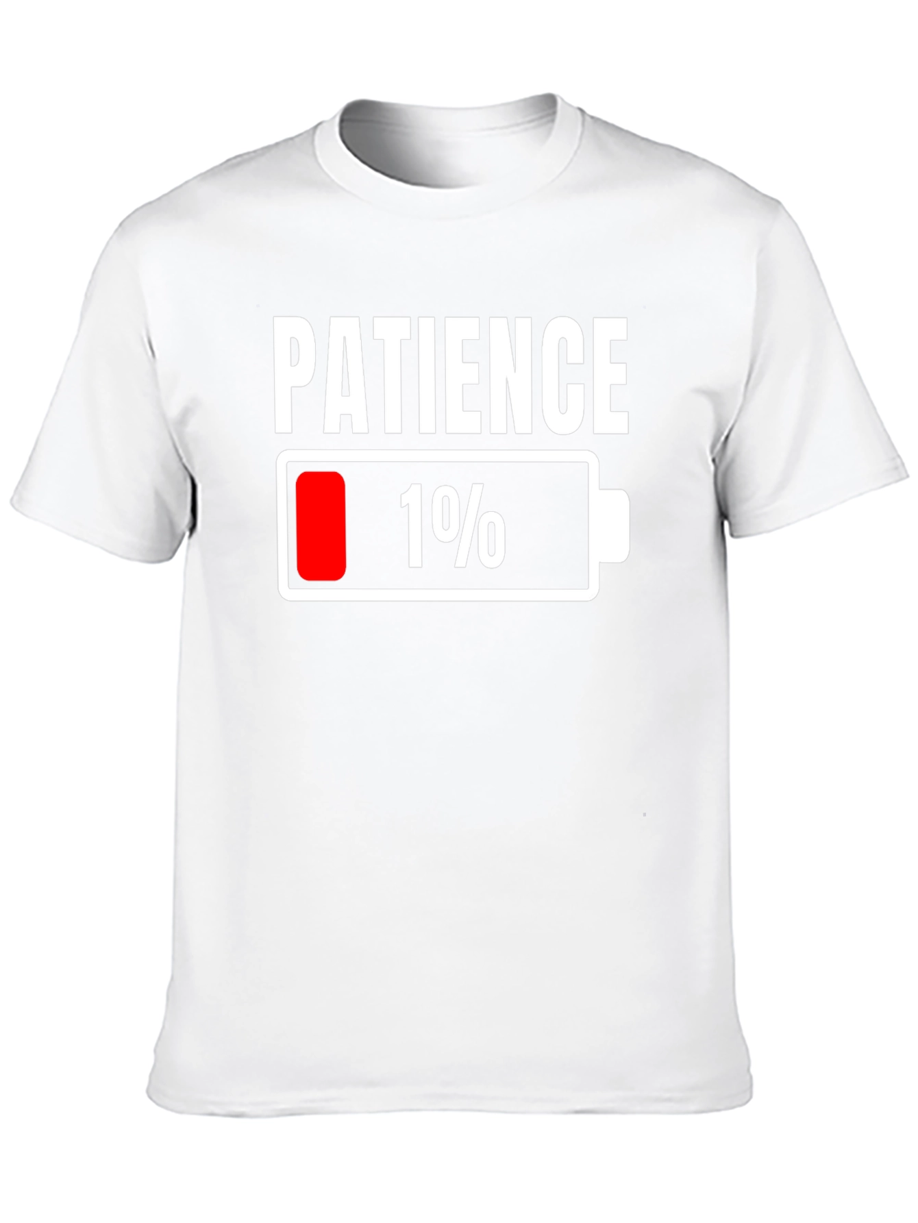 Patience Low Battery Graphic Tee - Funny Sarcastic T-Shirt