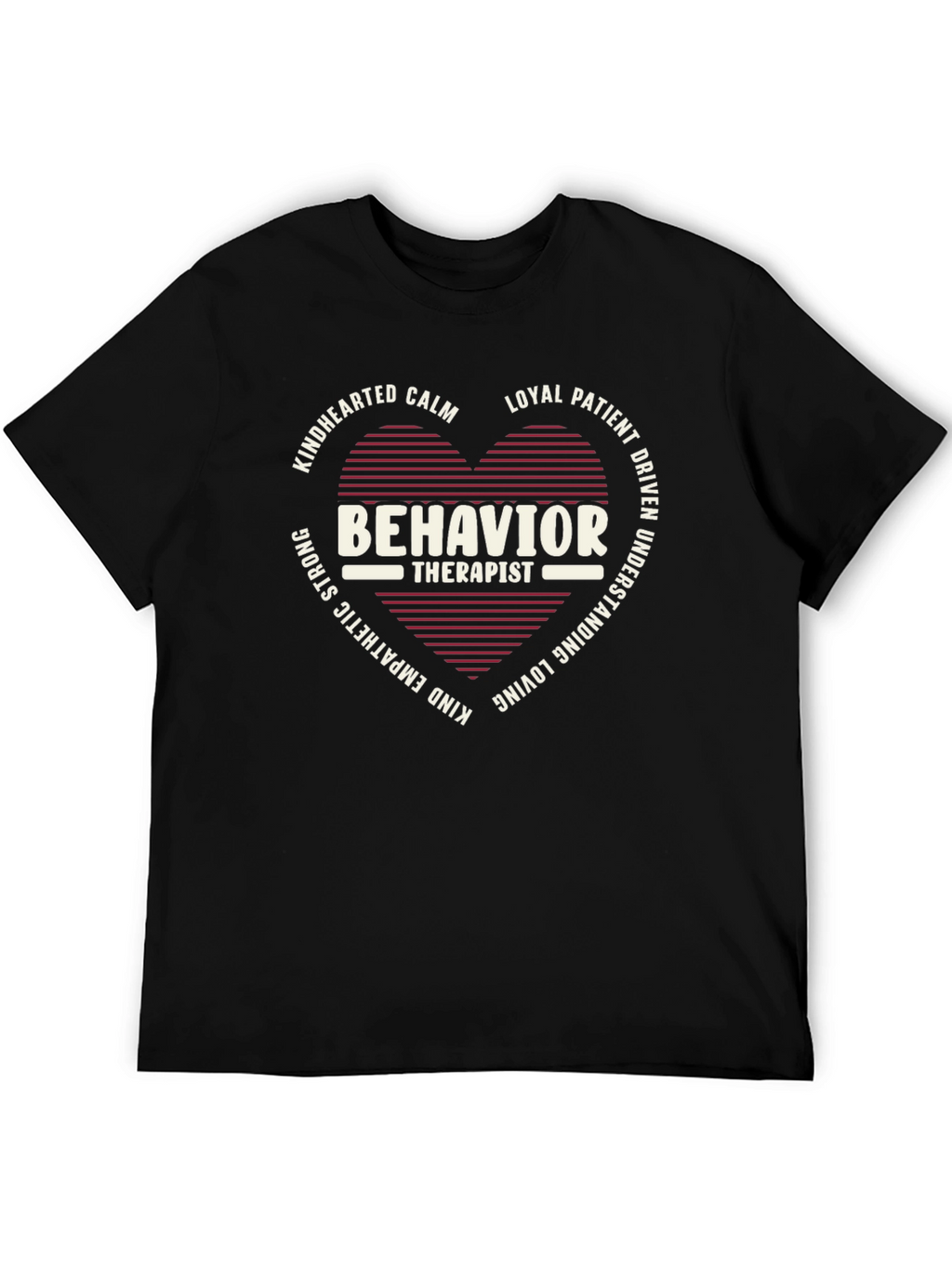 Behavior Therapist Heart Design T-Shirt - Black