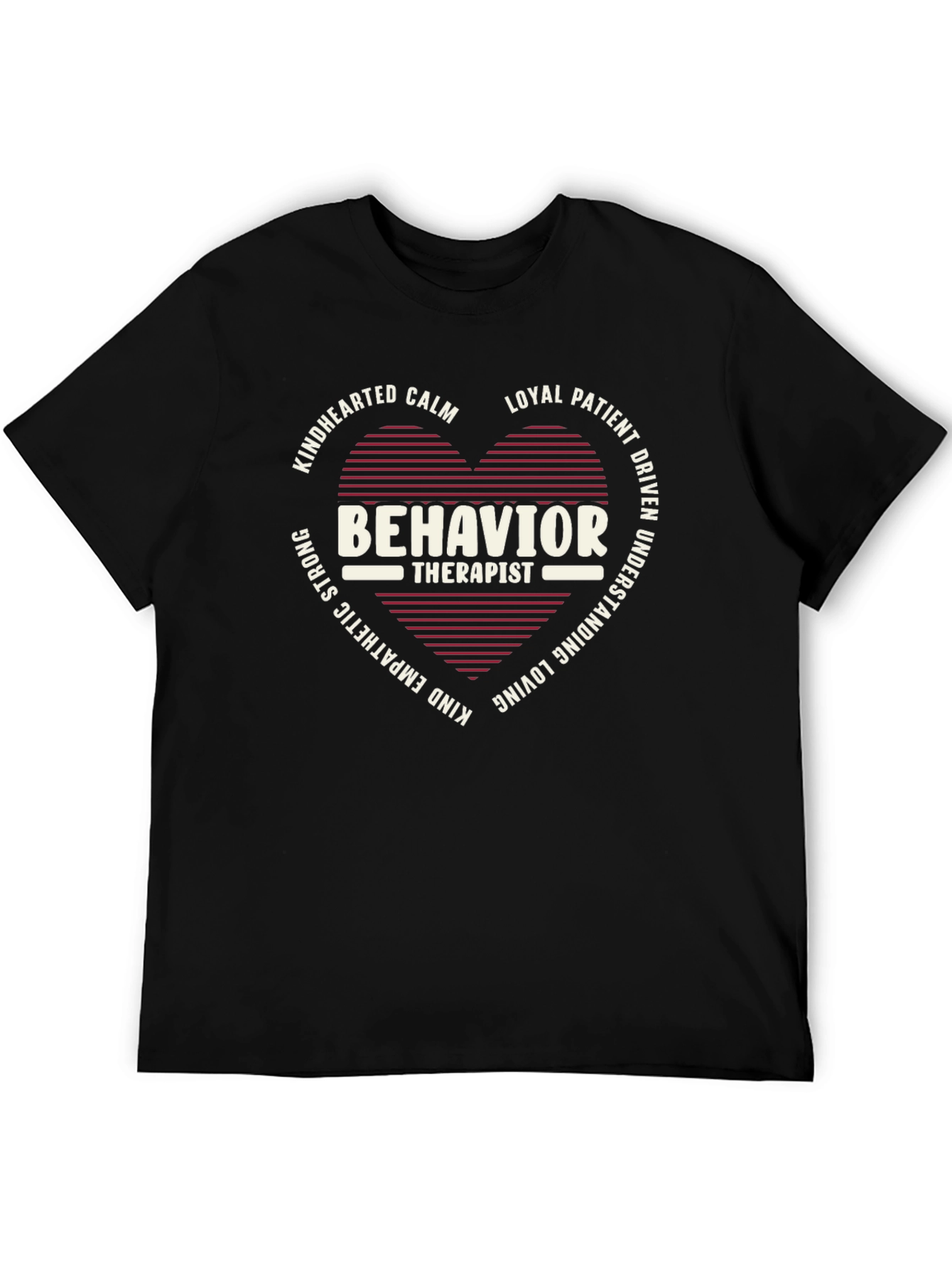 Behavior Therapist Heart Design T-Shirt - Black