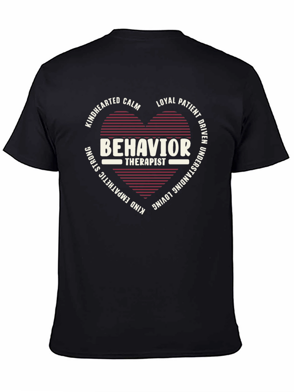 Behavior Therapist Heart Design T-Shirt - Black