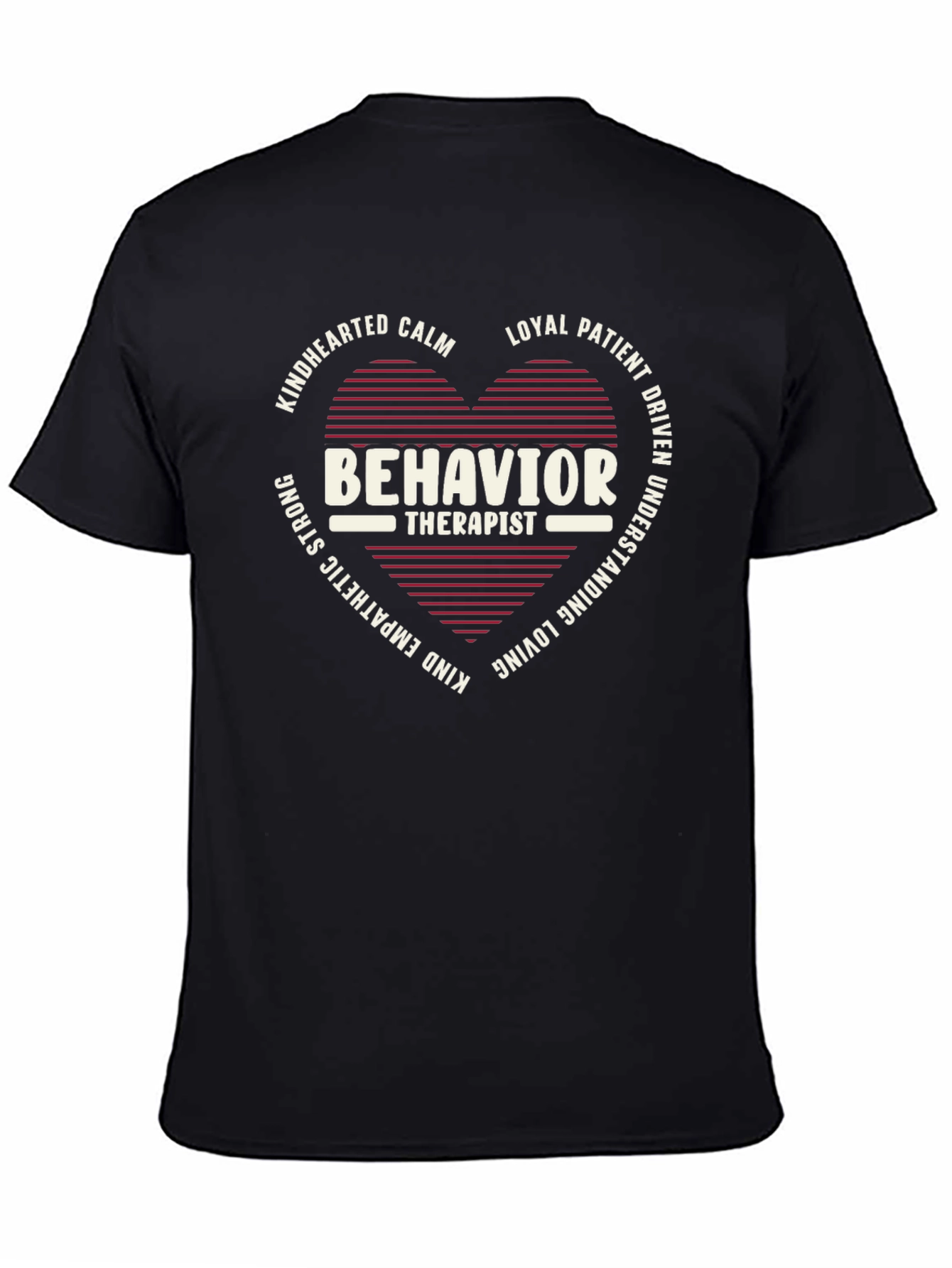 Behavior Therapist Heart Design T-Shirt - Black