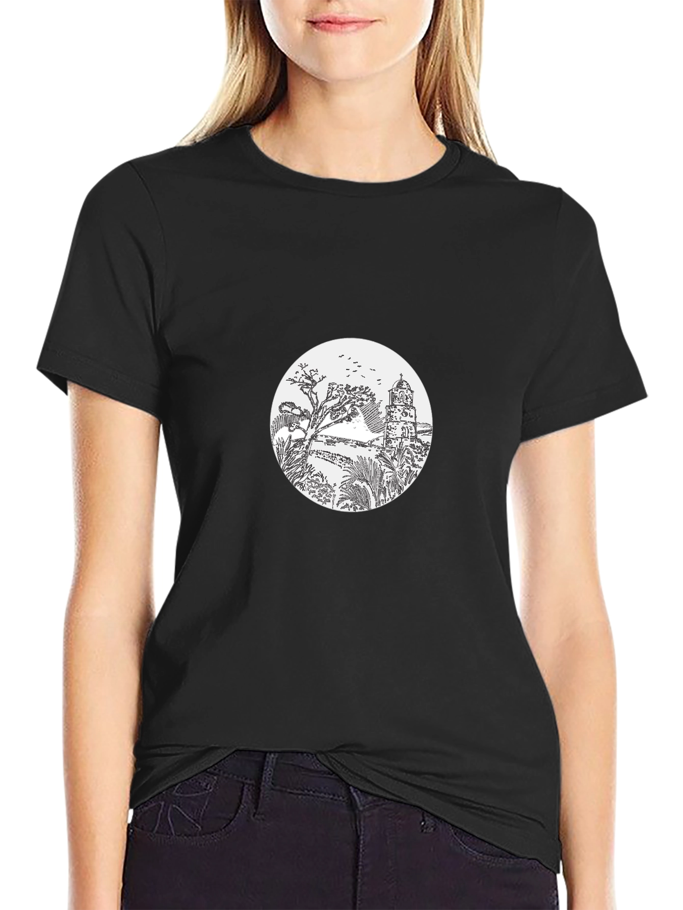 Scenic Tower Graphic Tee - Black