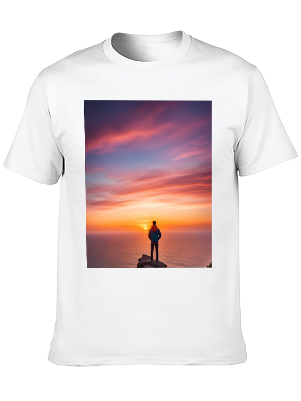 Sunset Seeker Graphic Tee - Black Cotton T-Shirt