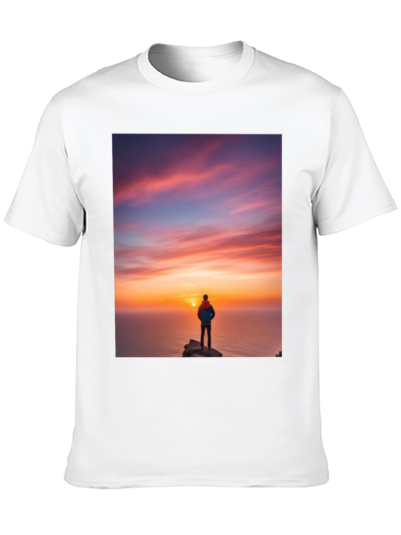 Sunset Seeker Graphic Tee - Black Cotton T-Shirt