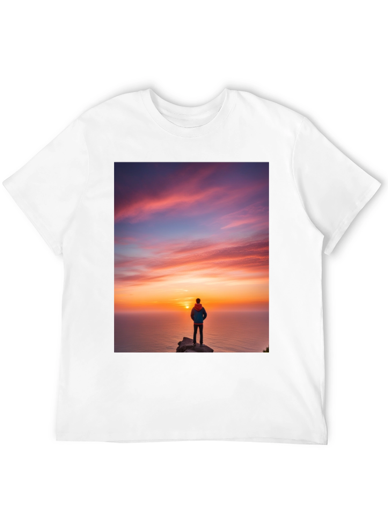 Sunset Seeker Graphic Tee - Black Cotton T-Shirt