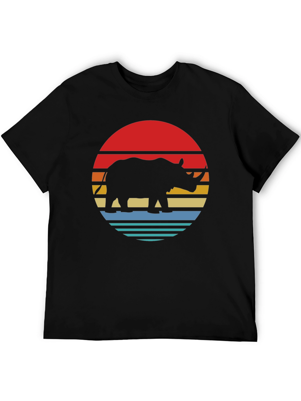 Retro Rhino Sunset Graphic Tee