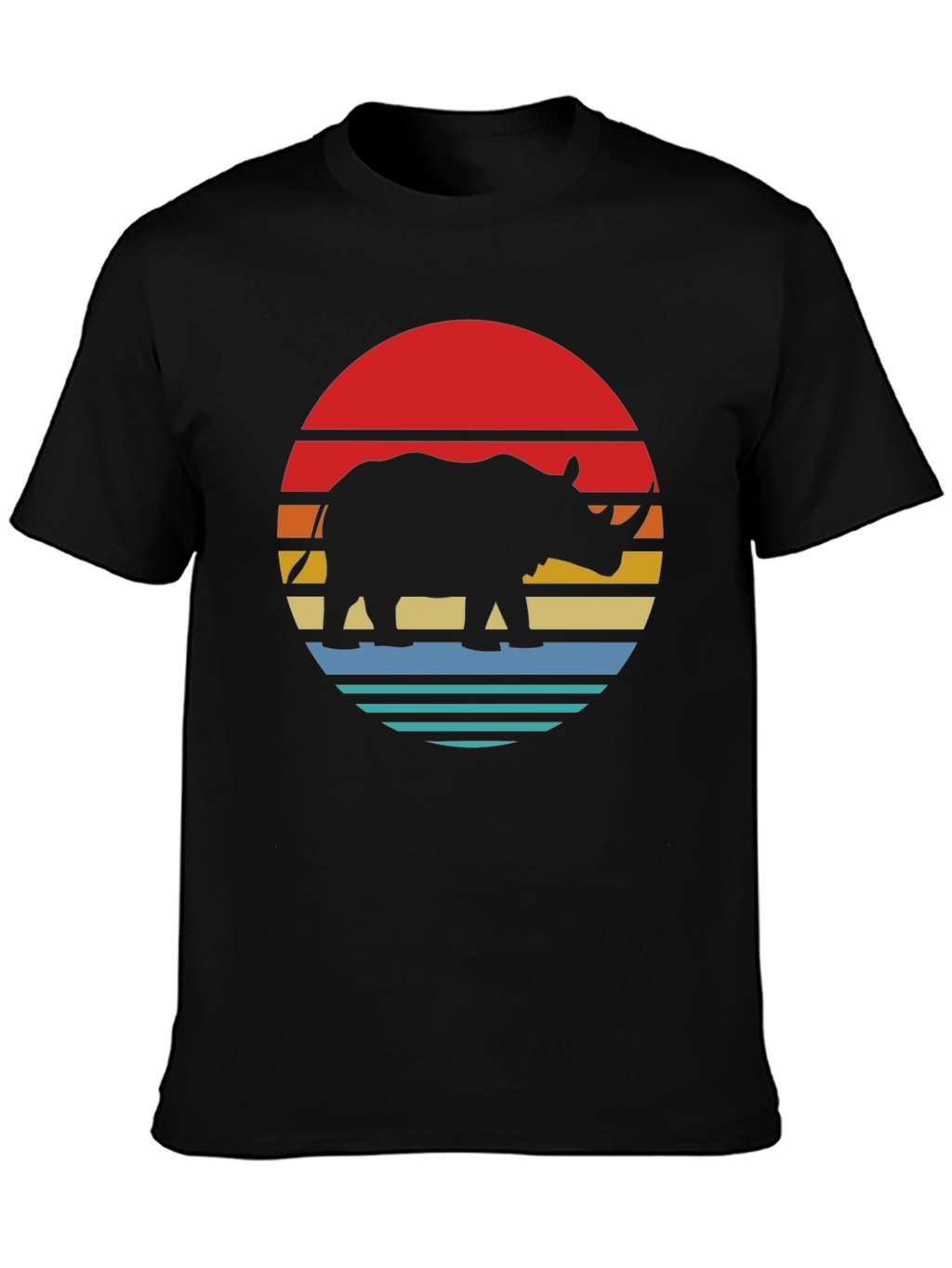 Retro Rhino Sunset Graphic Tee