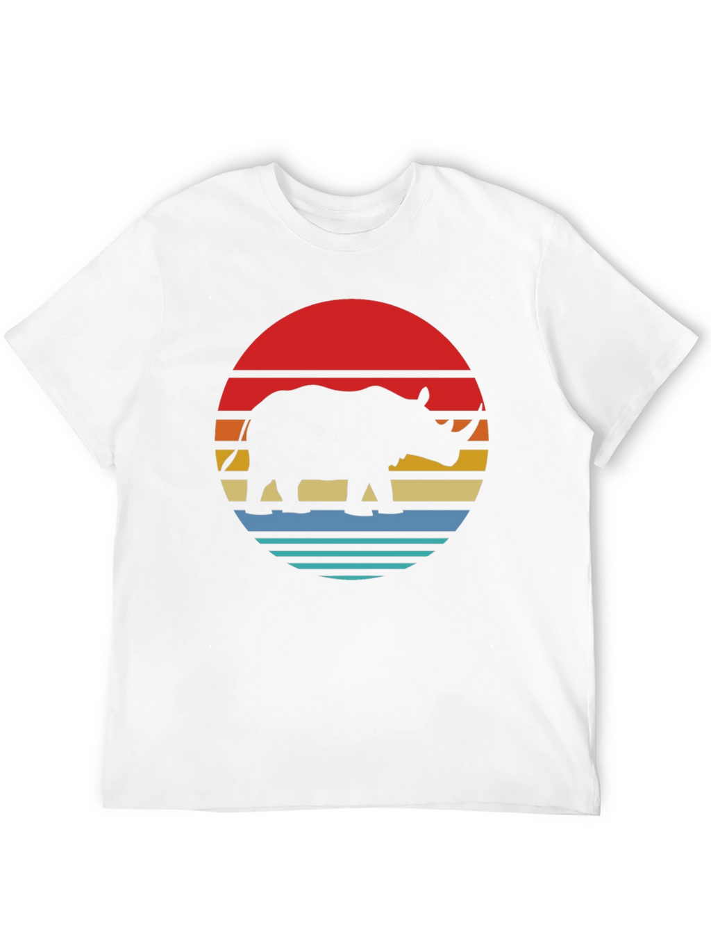 Retro Rhino Sunset Graphic Tee