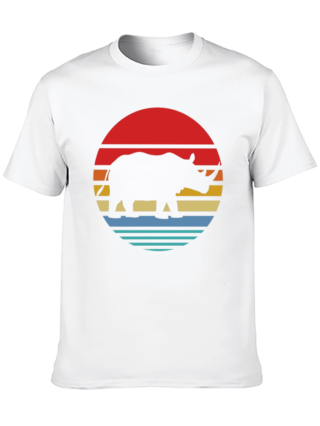Retro Rhino Sunset Graphic Tee