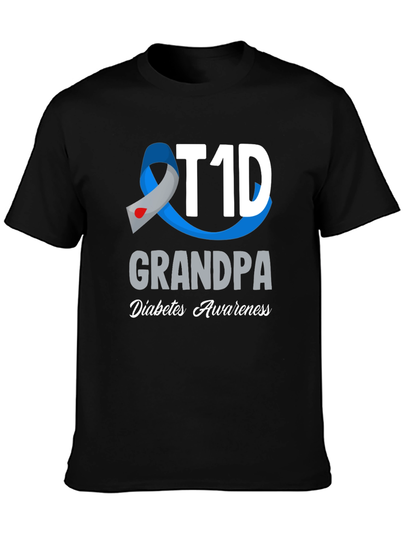 T1D Grandpa Diabetes Awareness T-Shirt
