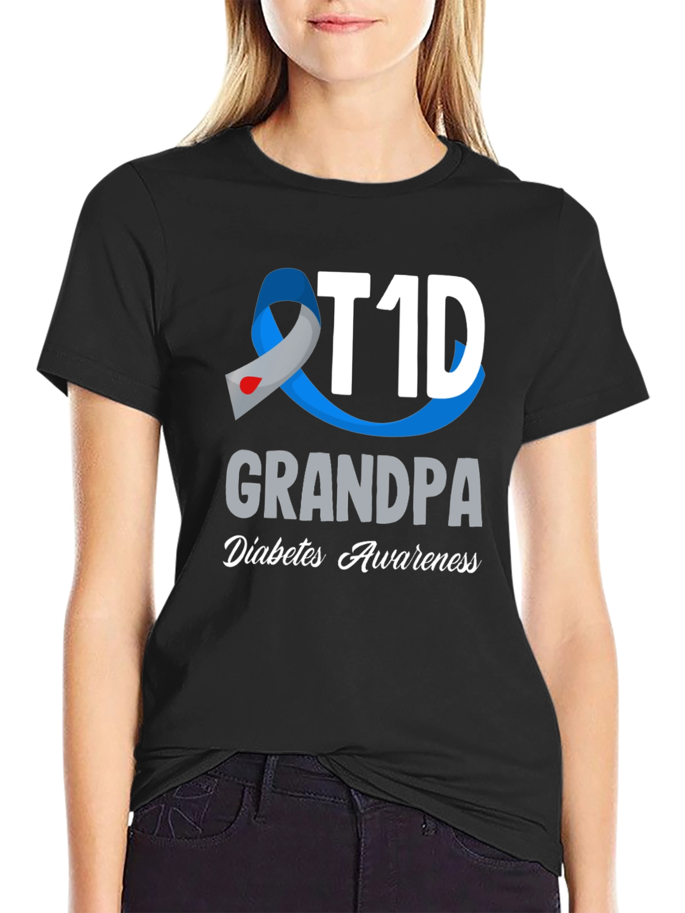 T1D Grandpa Diabetes Awareness T-Shirt
