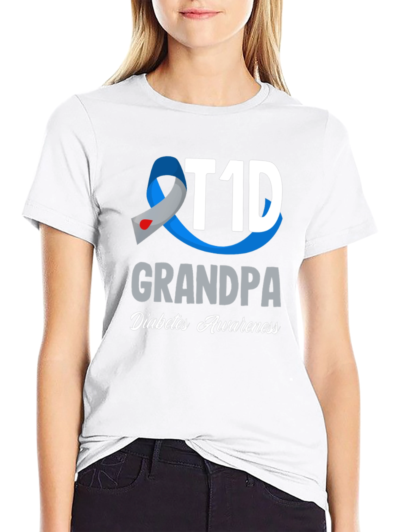 T1D Grandpa Diabetes Awareness T-Shirt