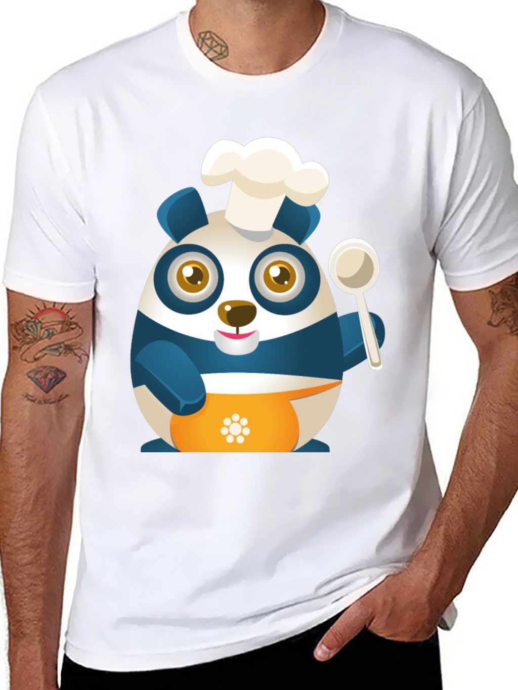 Chef Panda Black T-Shirt - Cute and Funny