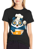 Chef Panda Black T-Shirt - Cute and Funny