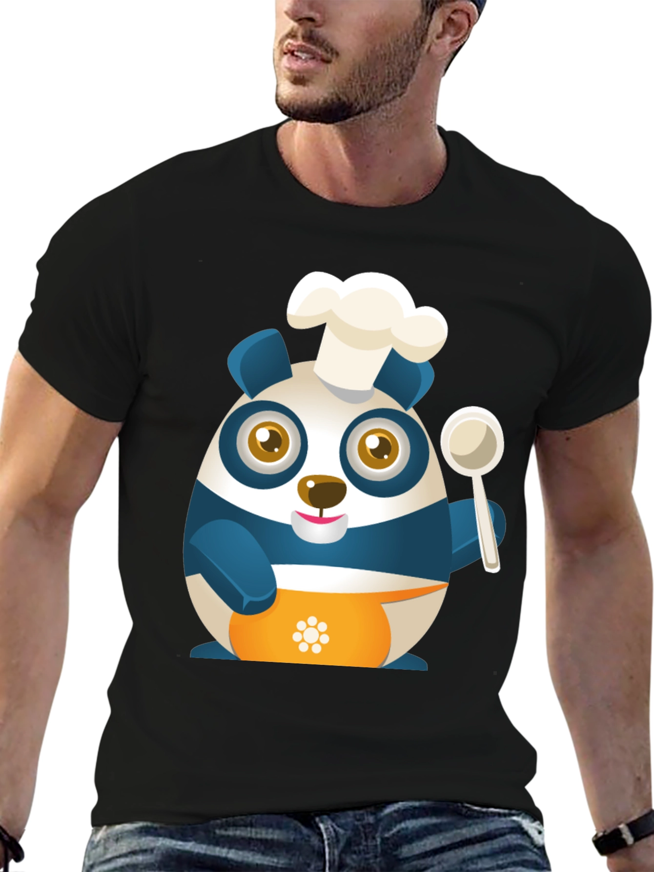 Chef Panda Black T-Shirt - Cute and Funny