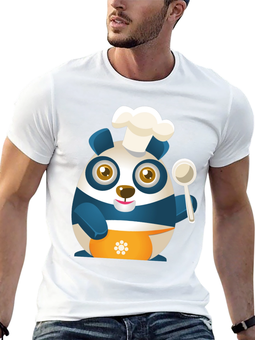 Chef Panda Black T-Shirt - Cute and Funny