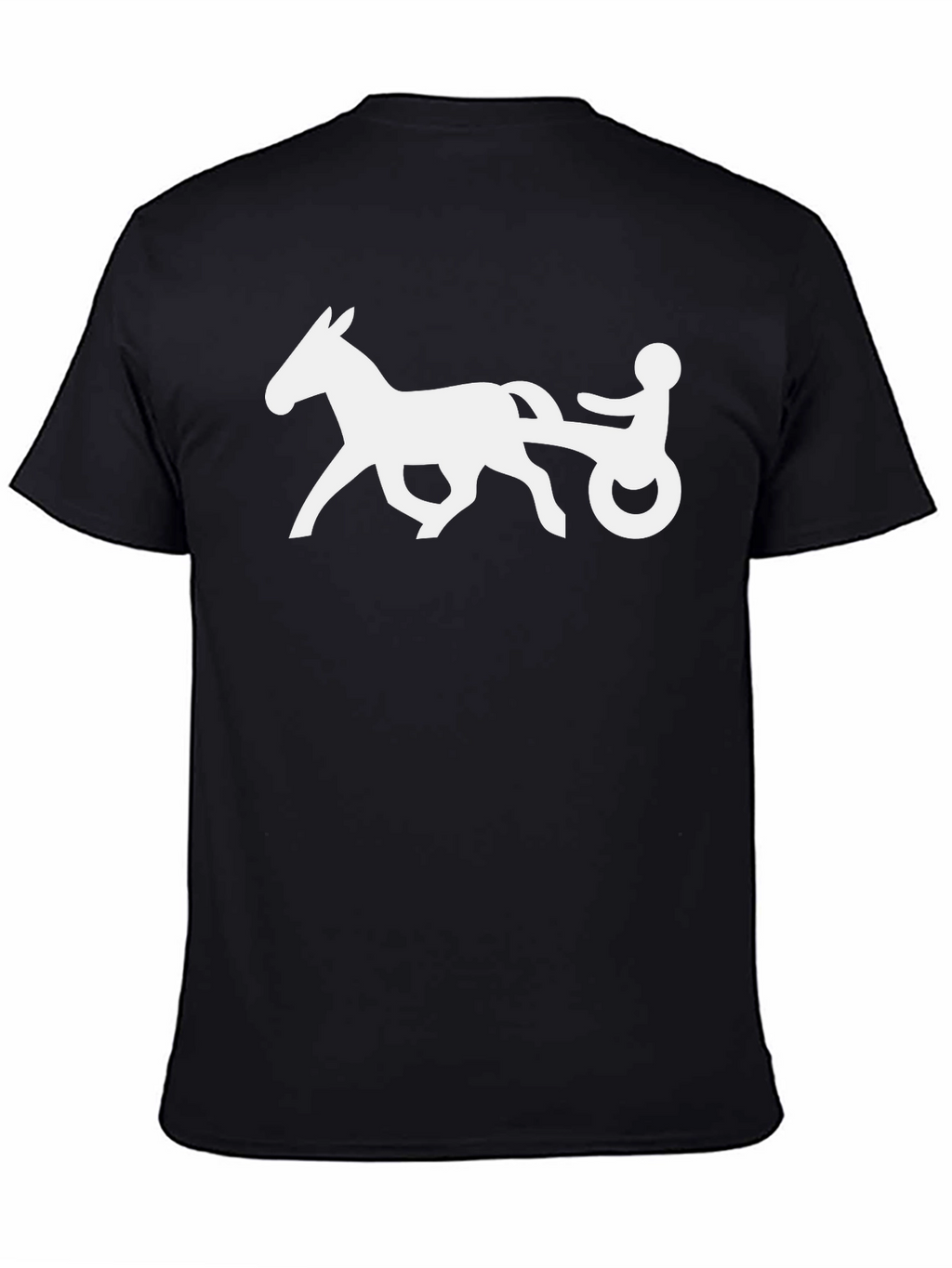Horse Racing Silhouette Graphic Tee - Black
