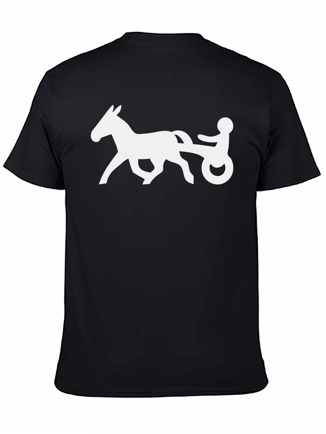 Horse Racing Silhouette Graphic Tee - Black
