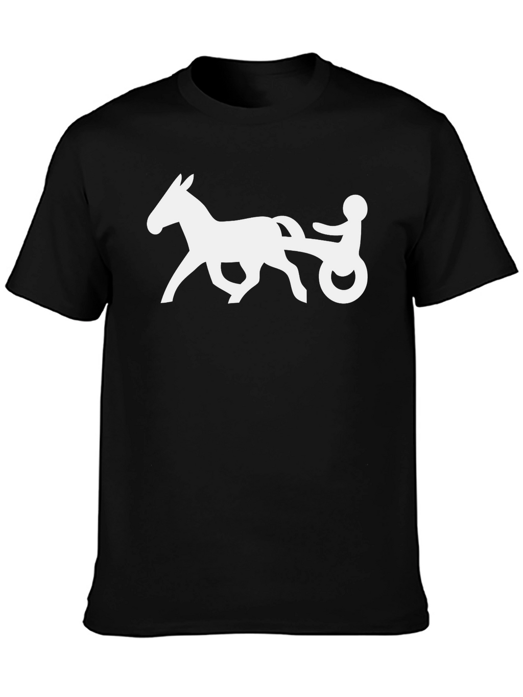 Horse Racing Silhouette Graphic Tee - Black