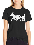 Horse Racing Silhouette Graphic Tee - Black