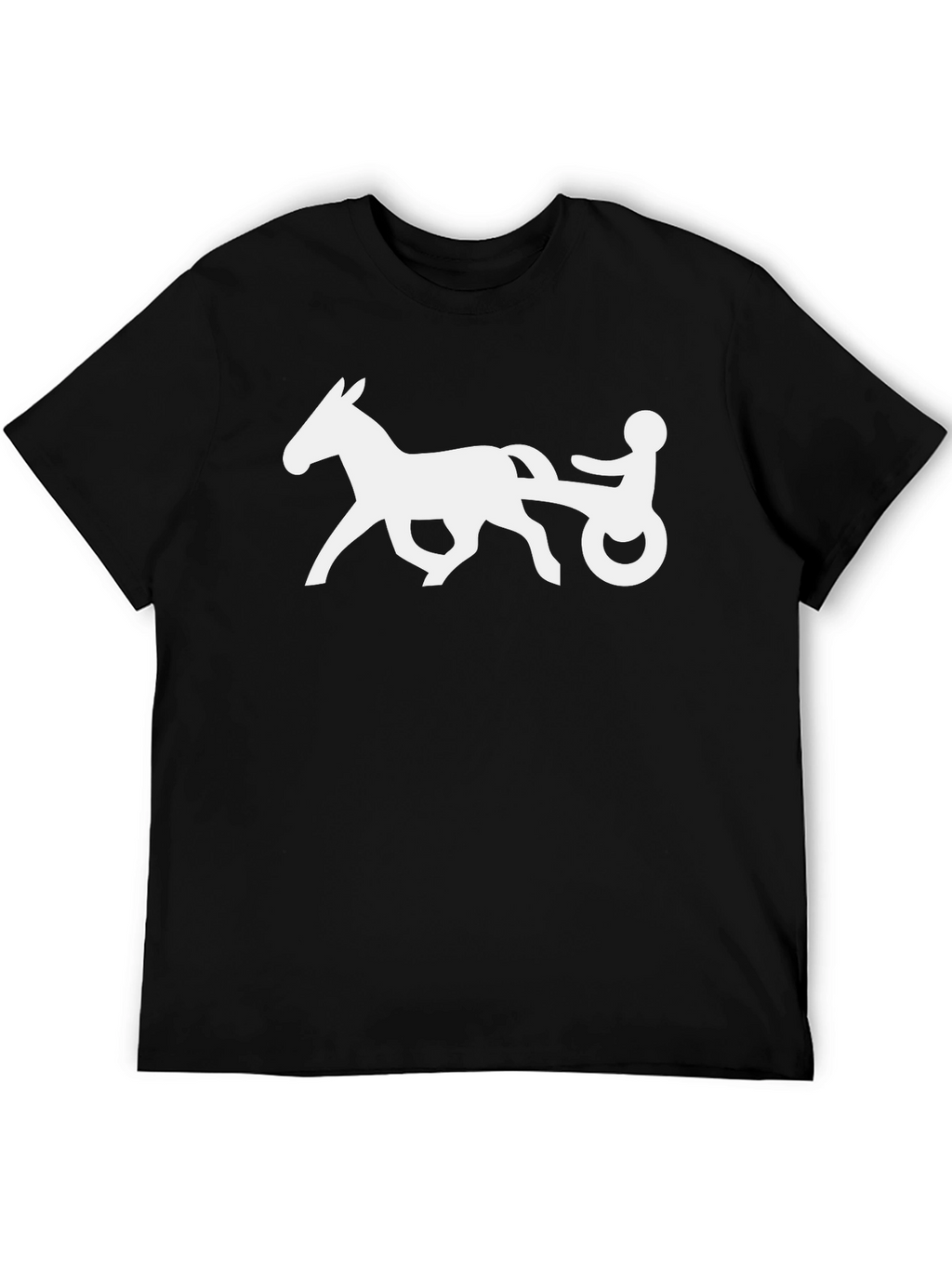 Horse Racing Silhouette Graphic Tee - Black