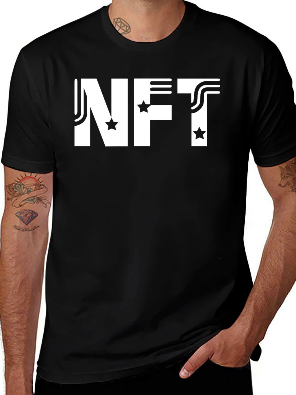 NFT Graphic Tee - Black Casual Cotton T-Shirt