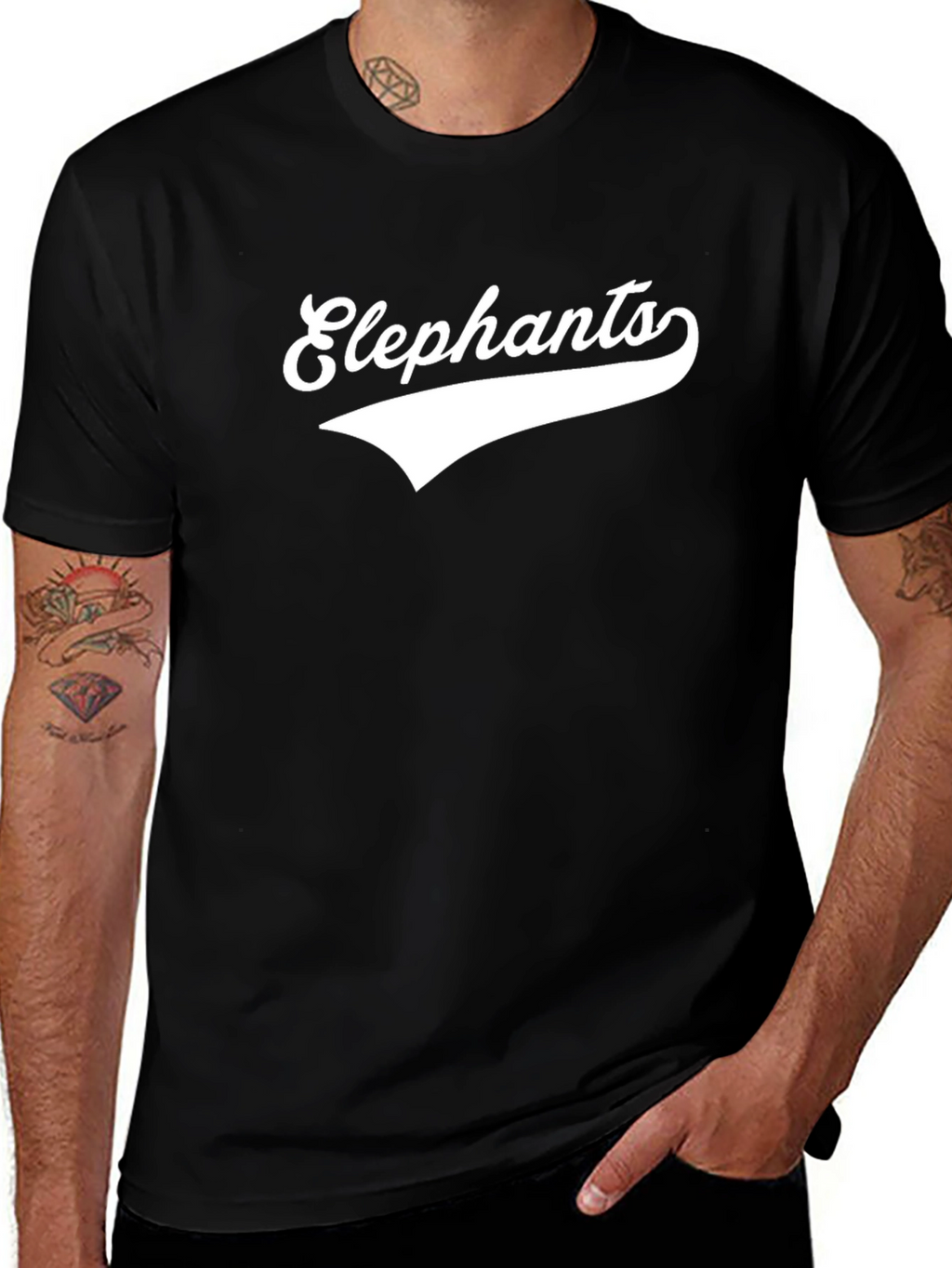 Elephants Graphic Print T-Shirt Casual Wear
