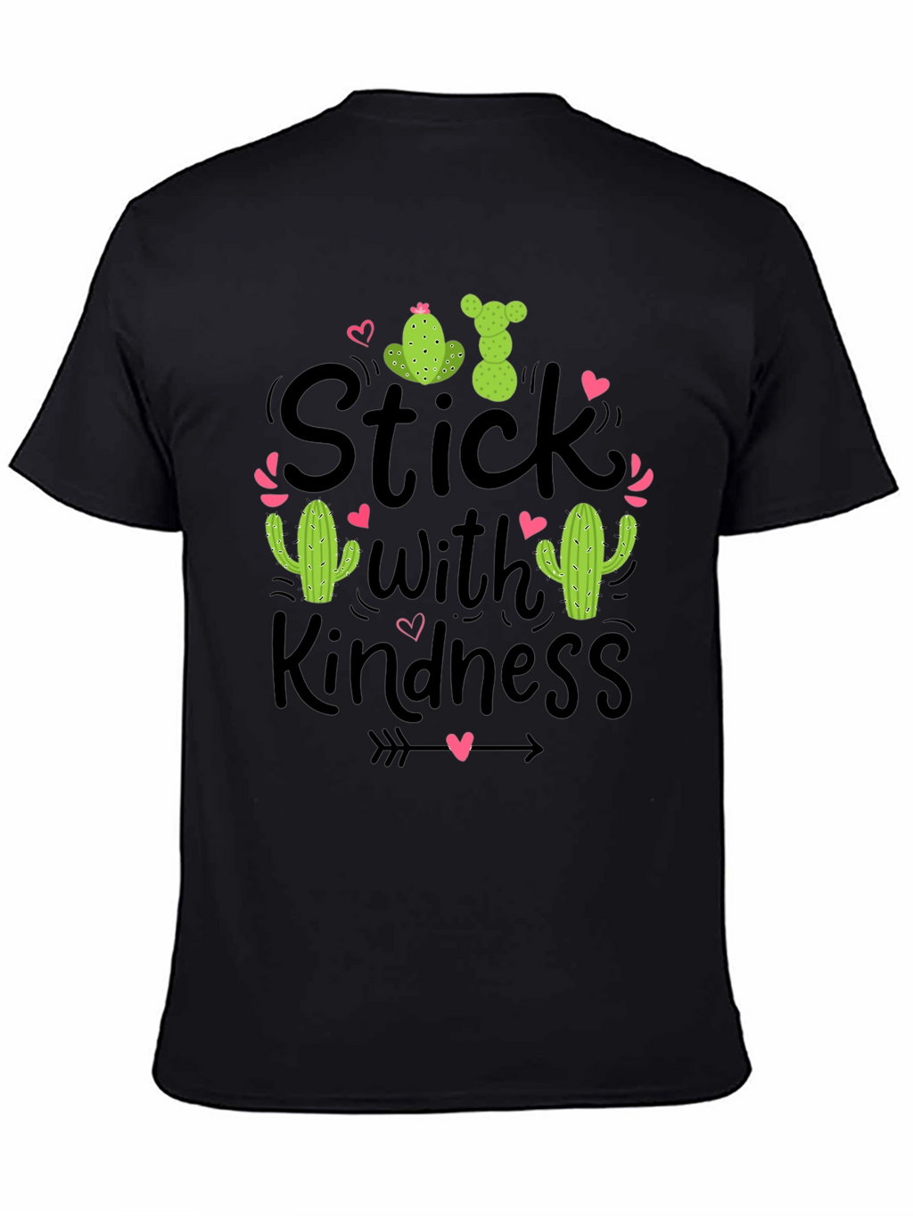 Stick With Kindness Cactus Graphic Black T-Shirt
