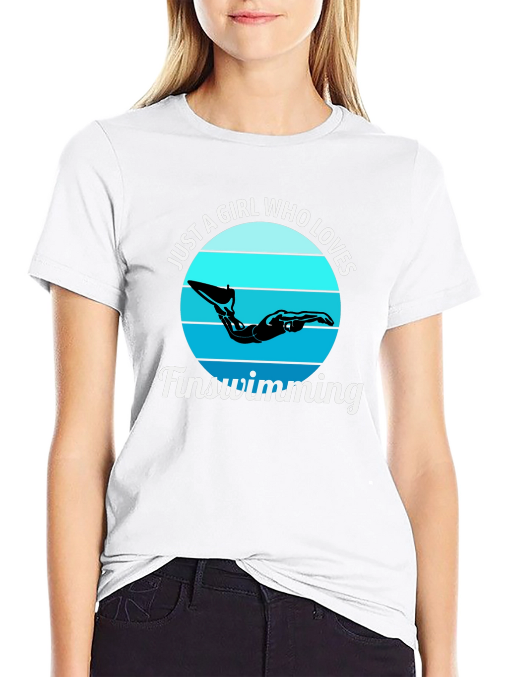 Girl Who Loves Finswimming Graphic T-Shirt